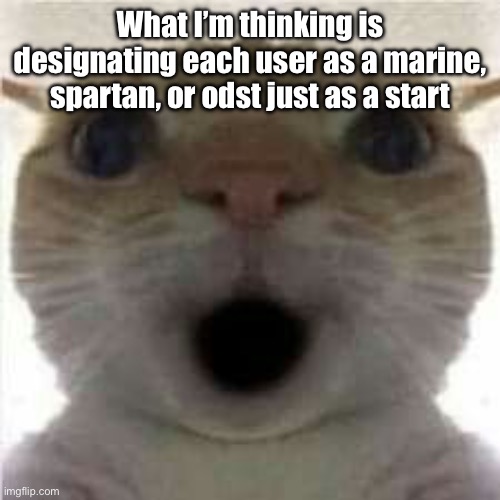 Happ | What I’m thinking is designating each user as a marine, spartan, or odst just as a start | image tagged in happ | made w/ Imgflip meme maker