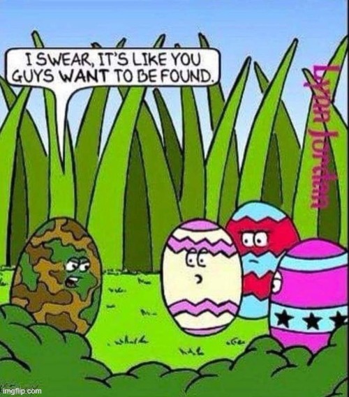 image tagged in easter,easter eggs,camouflage | made w/ Imgflip meme maker