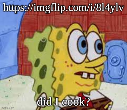 spongebob flabbergasted | https://imgflip.com/i/8l4ylv; did I cook? | image tagged in spongebob flabbergasted | made w/ Imgflip meme maker