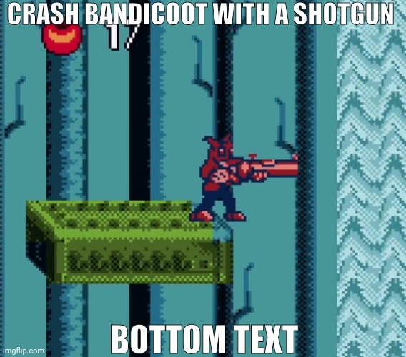 HOLY SHIT ITS REAL | CRASH BANDICOOT WITH A SHOTGUN; BOTTOM TEXT | made w/ Imgflip meme maker