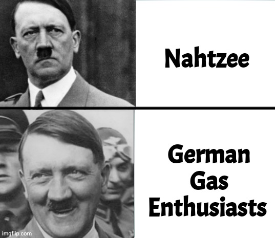 Inclusive term | Nahtzee; German Gas Enthusiasts | image tagged in hitler hotline bling,nazi,nazis,dark humor | made w/ Imgflip meme maker