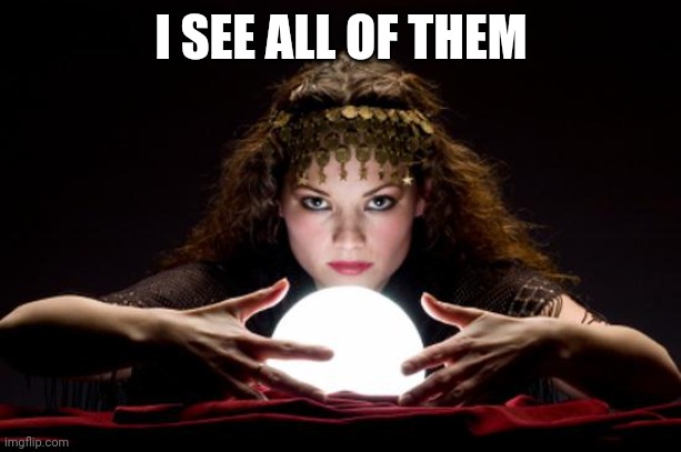 Fortune teller | I SEE ALL OF THEM | image tagged in fortune teller | made w/ Imgflip meme maker