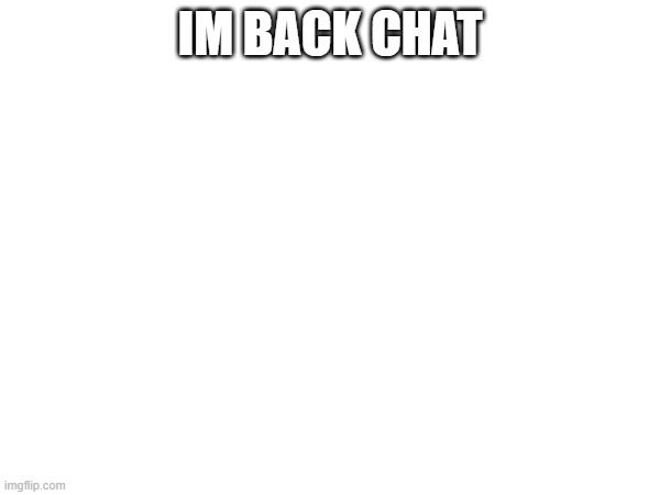 e | IM BACK CHAT | image tagged in e | made w/ Imgflip meme maker