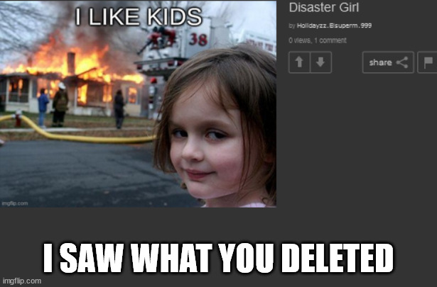 I SAW WHAT YOU DELETED | image tagged in msmg | made w/ Imgflip meme maker
