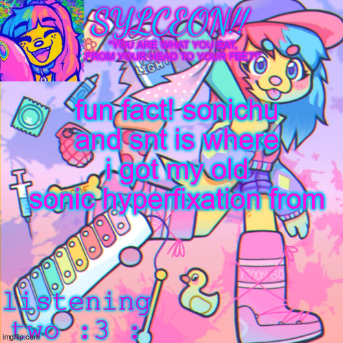 7 month ago me loved sonichu and i like sonichu now (ironically) | fun fact! sonichu and snt is where i got my old sonic hyperfixation from | image tagged in this is sylceon speakjin and ur listenin 2 4lung | made w/ Imgflip meme maker