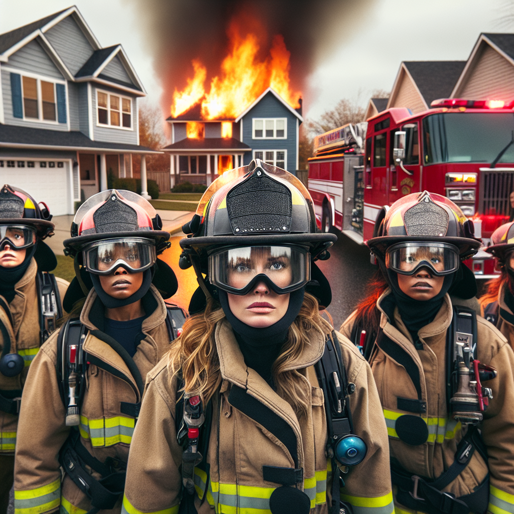 All-Female Firefighting Team Blank Meme Template