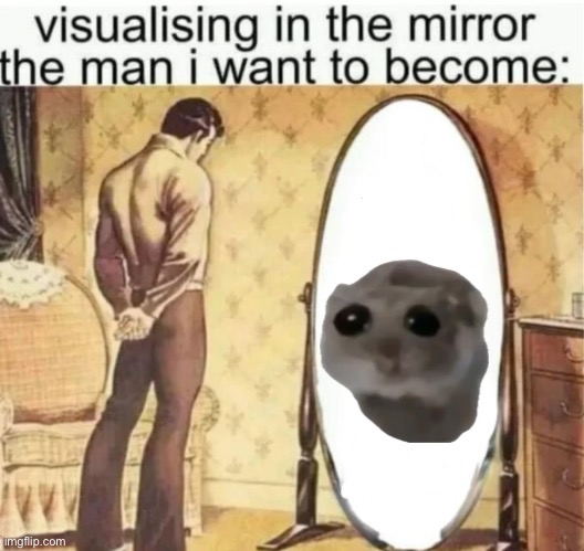 Visualising in the mirror the man i want to become: | image tagged in visualising in the mirror the man i want to become | made w/ Imgflip meme maker