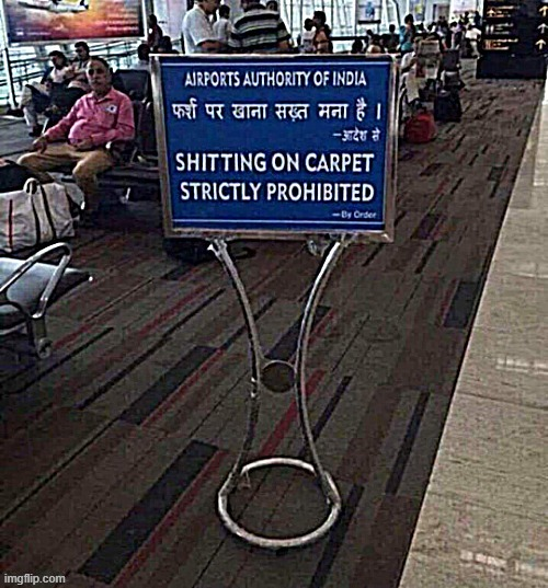 shitting on carpet strictly prohibited Blank Meme Template
