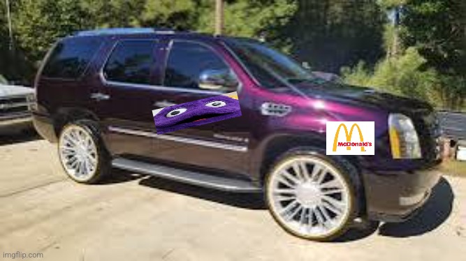 Fantasy employee vehicle | image tagged in mcdonalds,grimace | made w/ Imgflip meme maker