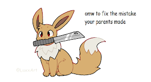 Eevee with knife Blank Meme Template