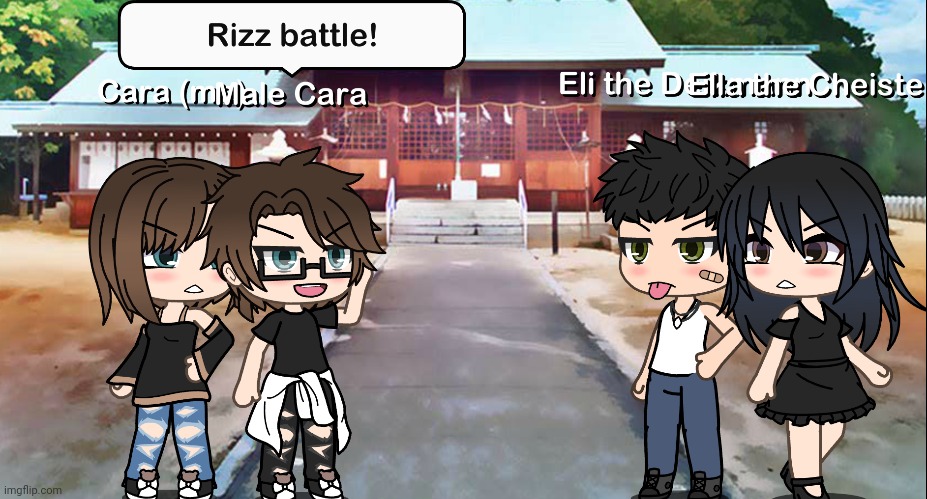 R is for Rizz. (Male Cara & Cara vs Deikmann & Cheistefrau) | image tagged in pop up school 2,pus2,x is for x,male cara,cara,rizz | made w/ Imgflip meme maker