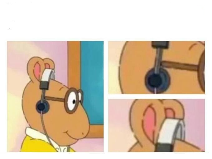 High Quality Arthur's Headphones Blank Meme Template