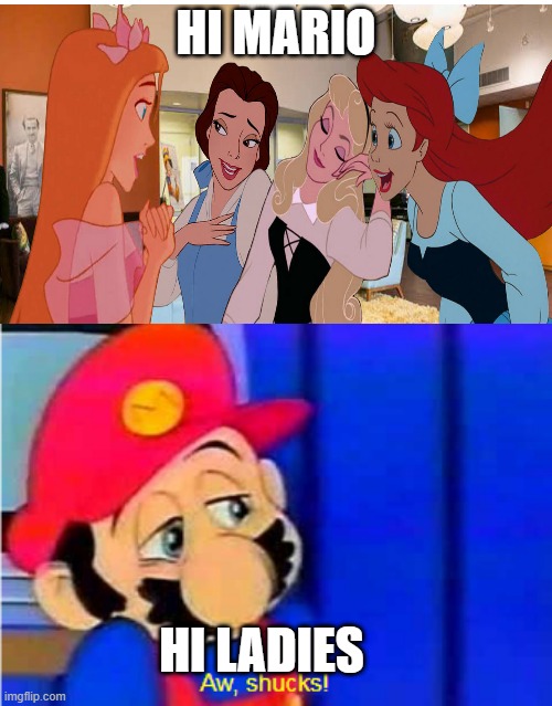 mario and the ladies Blank Meme Template