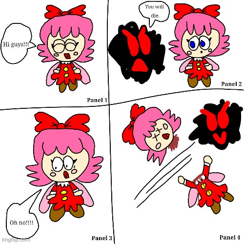 Ribbon gets decapitated | image tagged in kirby,gore,funny,fanart,death,parody | made w/ Imgflip meme maker