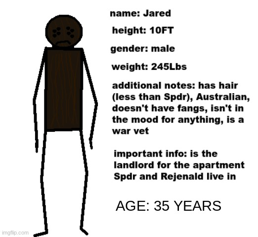 High Quality updated Jared info Blank Meme Template