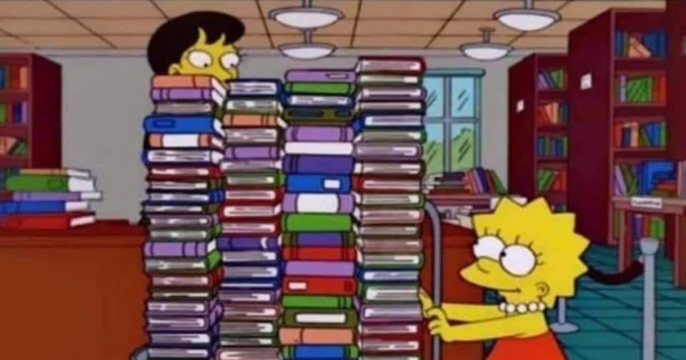 High Quality Lisa Simpson in the library Blank Meme Template