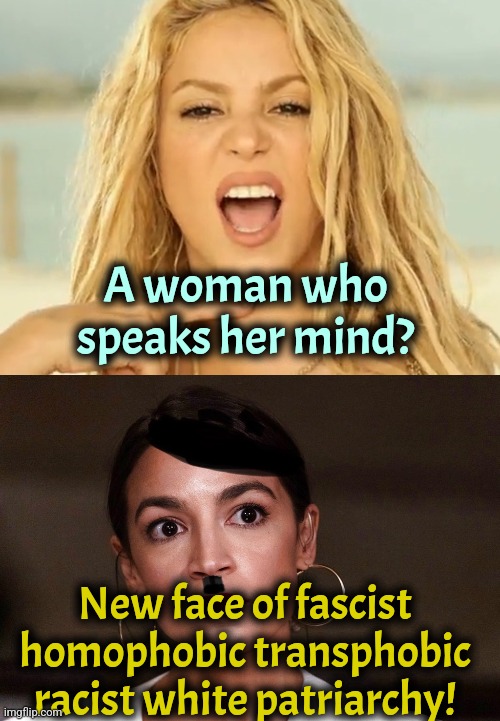 How dare she criticized Barbie? | A woman who speaks her mind? New face of fascist homophobic transphobic racist white patriarchy! | image tagged in shakira,dictator dem,liberal logic,liberals,barbie,liberalism | made w/ Imgflip meme maker