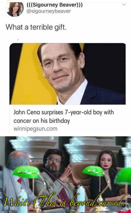 Phrasing matters | image tagged in wait this is beyond cursed,phrasing,cancer,gift | made w/ Imgflip meme maker