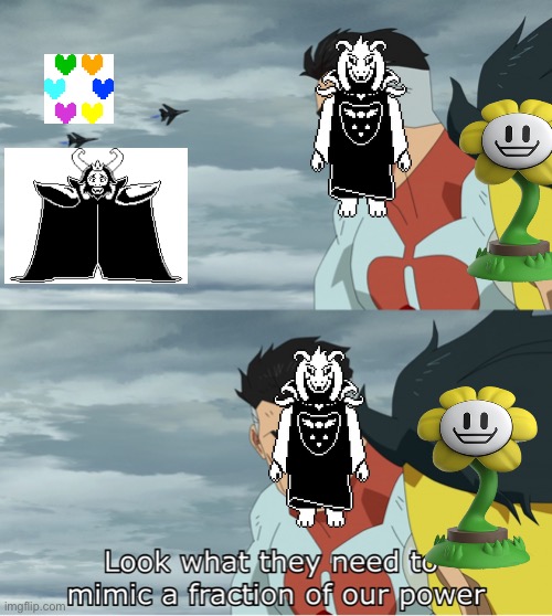Undertale be like | image tagged in look what they need to mimic a fraction of our power | made w/ Imgflip meme maker