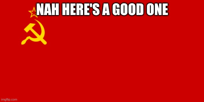 USSR Flag | NAH HERE'S A GOOD ONE | image tagged in ussr flag | made w/ Imgflip meme maker