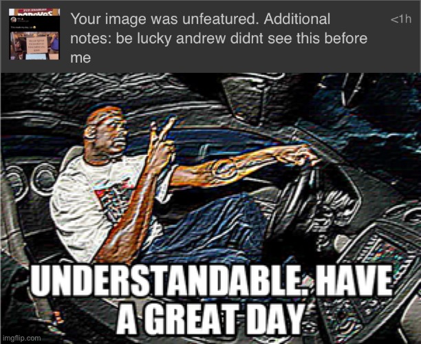 Thank you. I was gonna delete it in like 5 minutes anyway. | image tagged in understandable have a great day | made w/ Imgflip meme maker