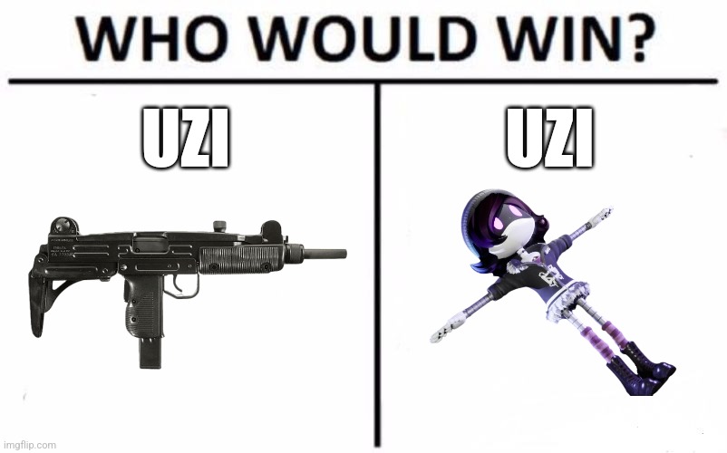 Who would win? | UZI; UZI | image tagged in memes,who would win | made w/ Imgflip meme maker
