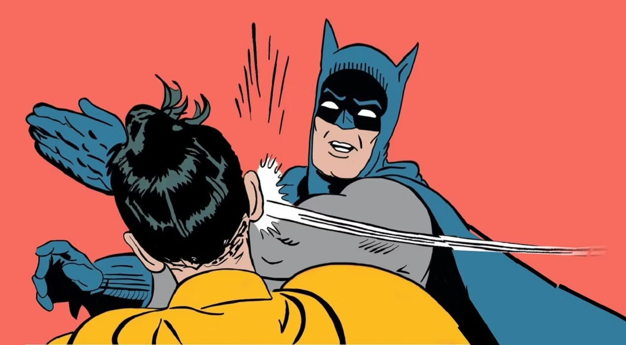 High Quality Batman and Robin face slap Blank Meme Template