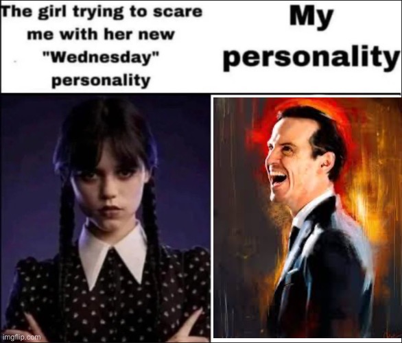 Weird but yes :skull: | image tagged in the girl trying to scare me with her new wednesday personality | made w/ Imgflip meme maker
