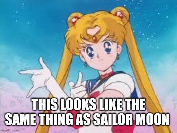 Sailor Moon Punishes | THIS LOOKS LIKE THE SAME THING AS SAILOR MOON | image tagged in sailor moon punishes | made w/ Imgflip meme maker