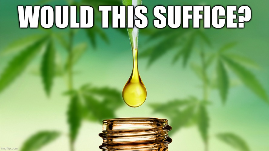 CBD oil | WOULD THIS SUFFICE? | image tagged in cbd oil | made w/ Imgflip meme maker