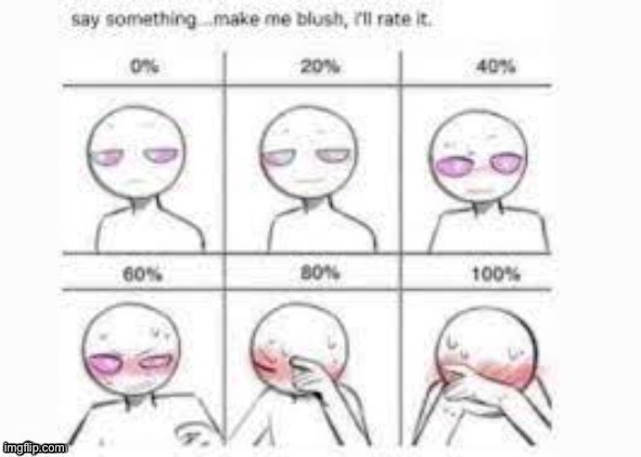 I don’t blush easily | image tagged in say something make me blush i'll rate it | made w/ Imgflip meme maker