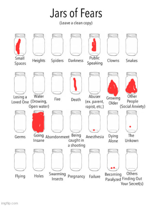 Jar of fears clear version | image tagged in jar of fears clear version | made w/ Imgflip meme maker