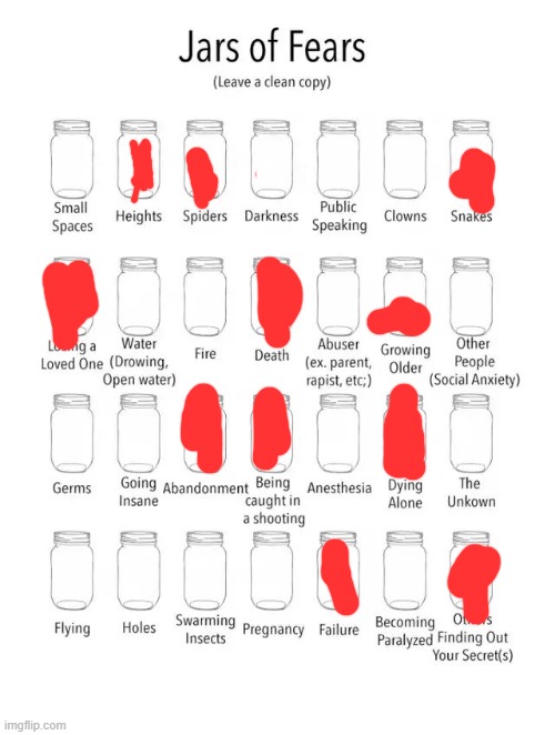 Jar of fears clear version | image tagged in jar of fears clear version | made w/ Imgflip meme maker
