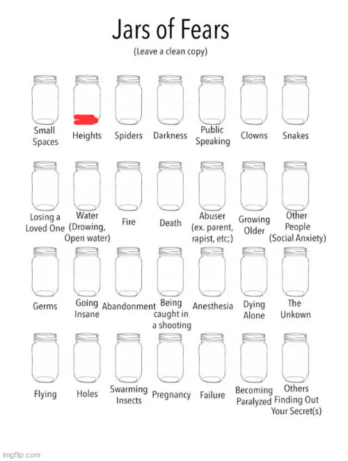 Jar of fears clear version | image tagged in jar of fears clear version | made w/ Imgflip meme maker