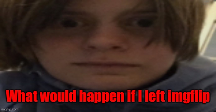 Survey moment | What would happen if I left imgflip | image tagged in darthswede silly serious face | made w/ Imgflip meme maker