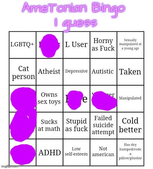 Tbh i get called manipulative a lot | image tagged in ametonian bingo | made w/ Imgflip meme maker