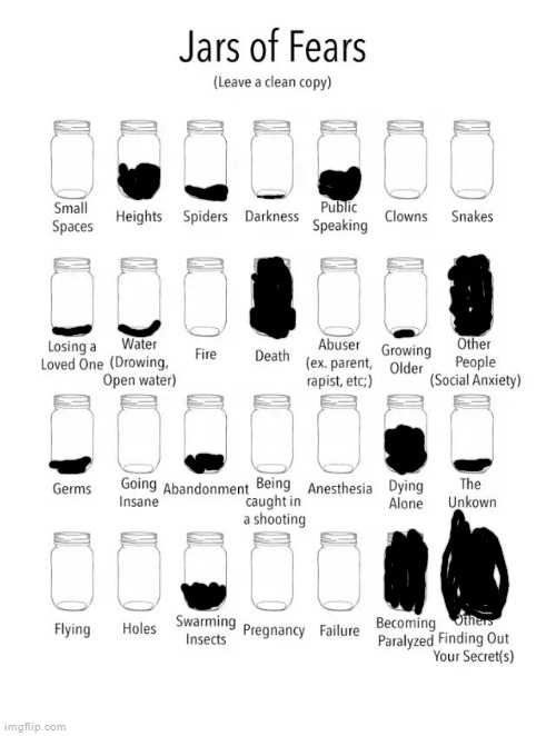 Jar of fears clear version | image tagged in jar of fears clear version | made w/ Imgflip meme maker
