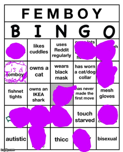 Femboy Bingo | image tagged in femboy bingo | made w/ Imgflip meme maker