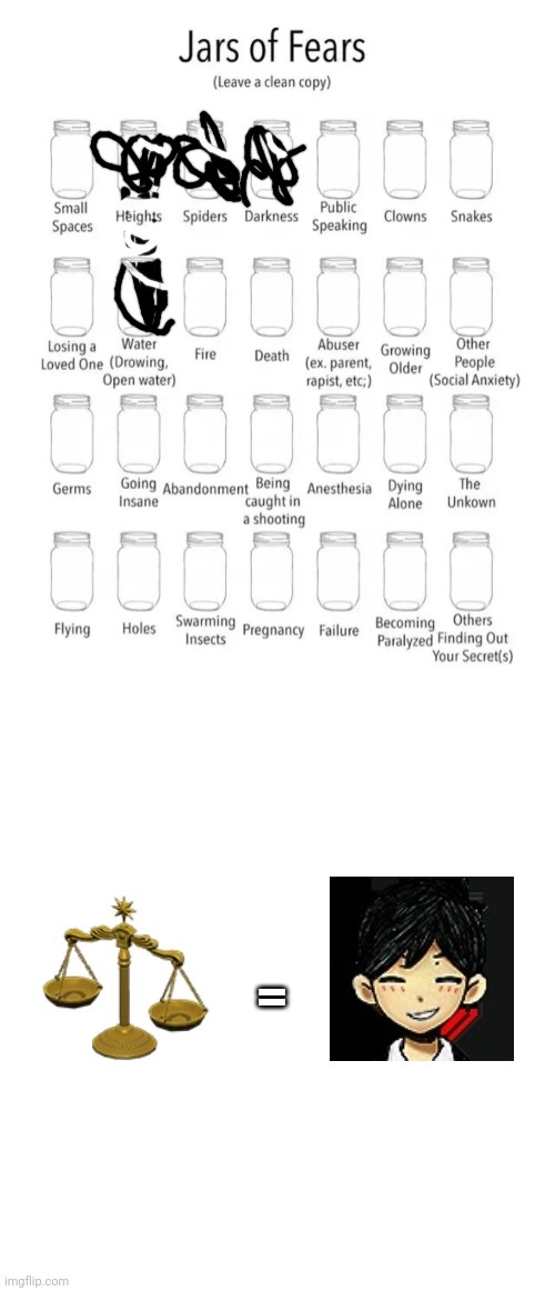 i equal snuuy ohmori?! | = | image tagged in jar of fears clear version,memes,blank transparent square | made w/ Imgflip meme maker