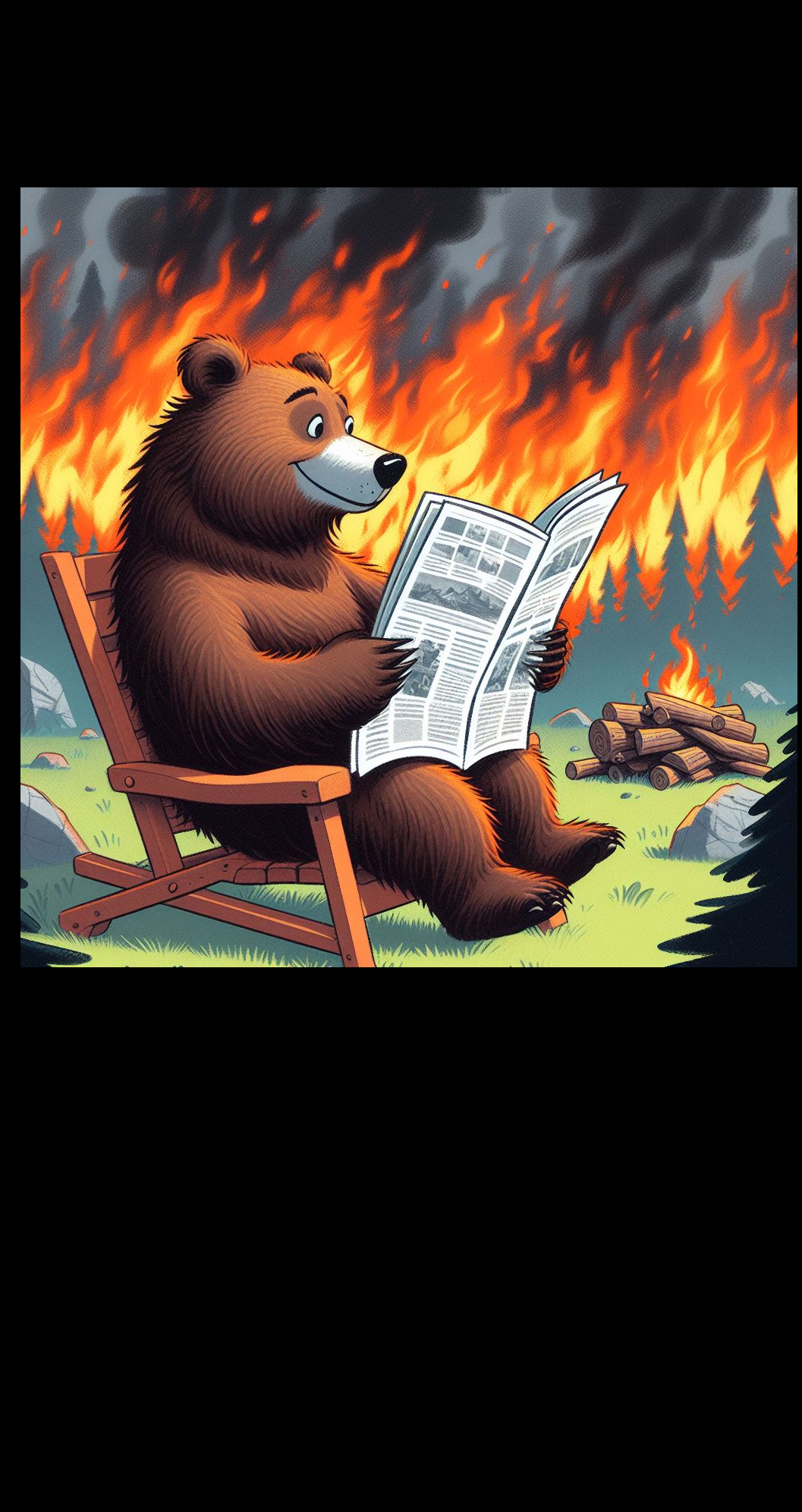 High Quality A grizzly bear called Bob reading a newspaper Blank Meme Template