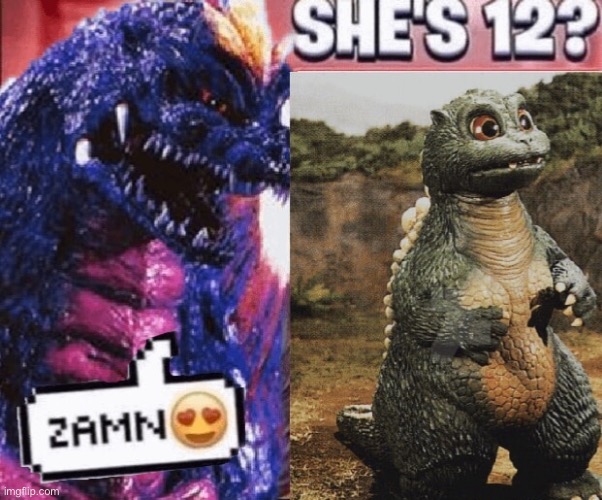 AYO WTF | image tagged in godzilla,heisei,zamn | made w/ Imgflip meme maker