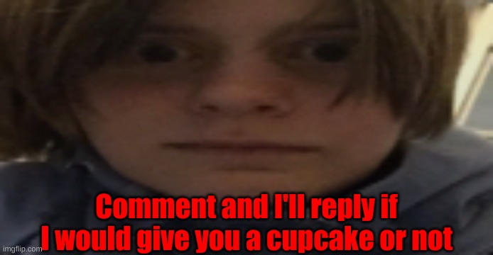 . | Comment and I'll reply if I would give you a cupcake or not | image tagged in darthswede silly serious face | made w/ Imgflip meme maker