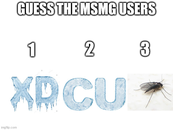 easy. mid. hard | GUESS THE MSMG USERS; 1; 2; 3 | image tagged in guess the msmg user | made w/ Imgflip meme maker