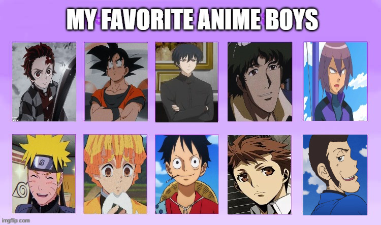 High Quality my favorite anime boys Blank Meme Template