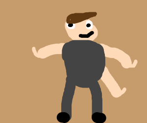 Man with 3 Arms Cartoon Blank Meme Template