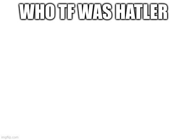 WHO TF WAS HATLER | made w/ Imgflip meme maker