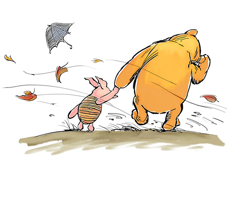 High Quality Blustery day Winnie and Piglet Blank Meme Template