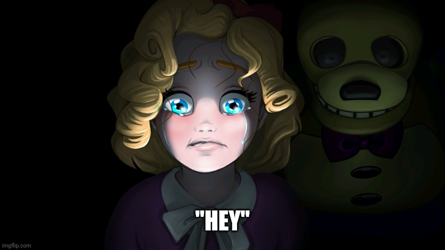 Fruit Maze Girl and Spring Bonnie | "HEY" | image tagged in fruit maze girl and spring bonnie | made w/ Imgflip meme maker