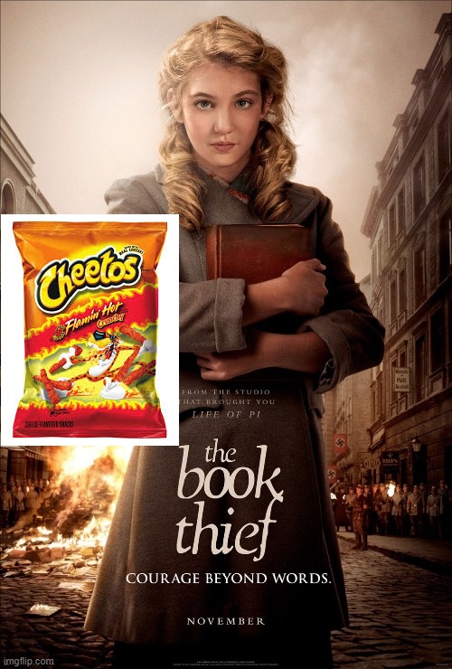 High Quality book thief cheetos Blank Meme Template
