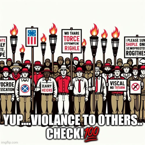 Does it look right, MAGA? | YUP....VIOLANCE TO 0THERS..

CHECK!? | image tagged in does it look right maga | made w/ Imgflip meme maker